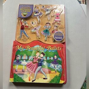 Rare My Beautiful Ballets Nutcracker XL Peg Puzzle Book Board